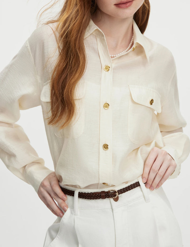 Classic Cream Tailored Blouse