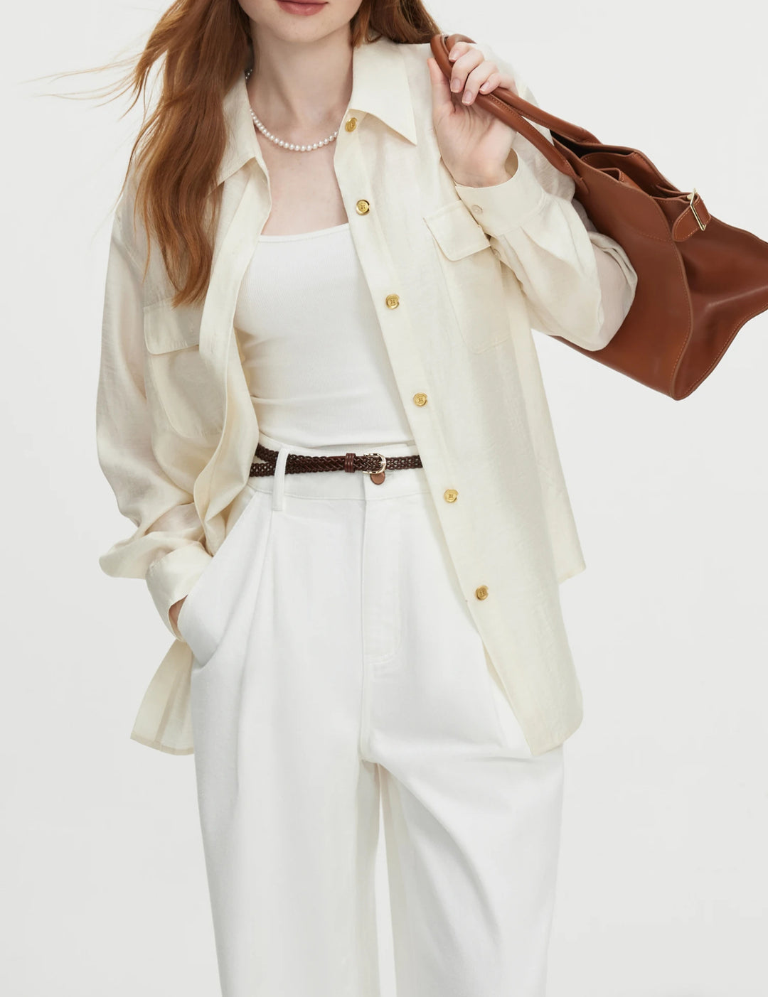 Classic Cream Tailored Blouse