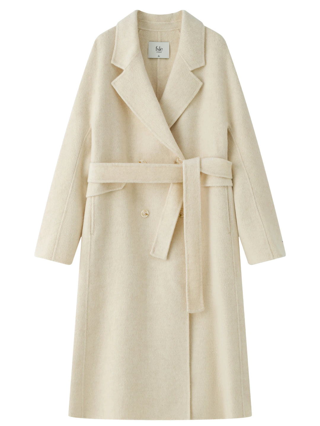 100% Wool Sophia Long Coat Golden Taupe