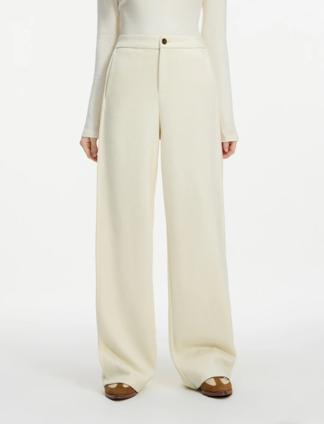 Wool-Blend Ultra Thick Wide-Leg Trousers