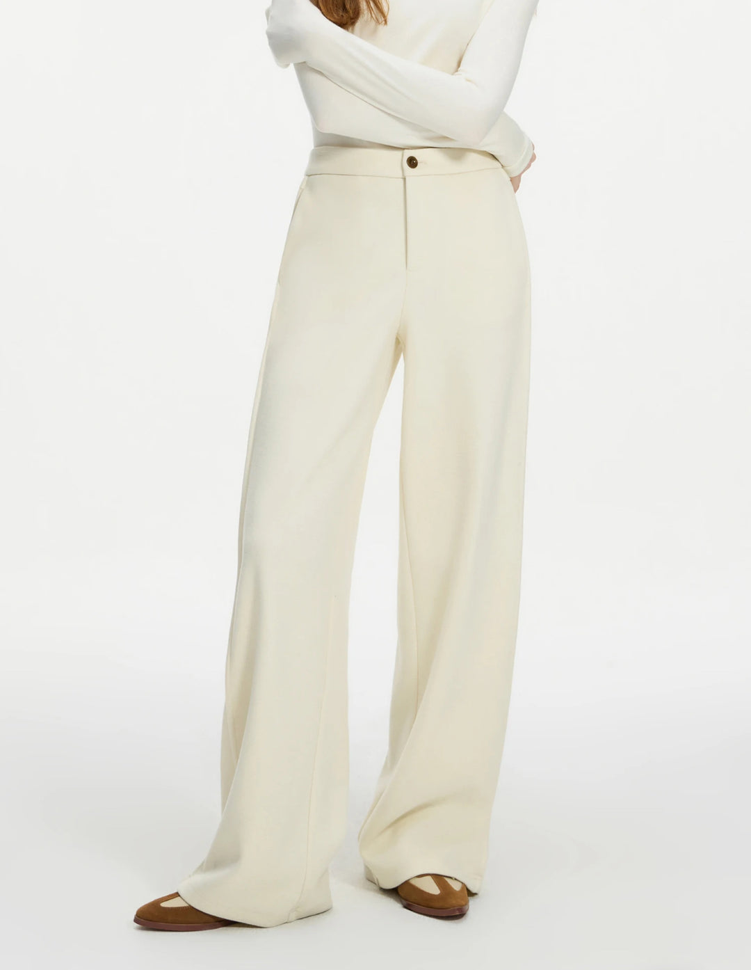 Wool-Blend Ultra Thick Wide-Leg Trousers