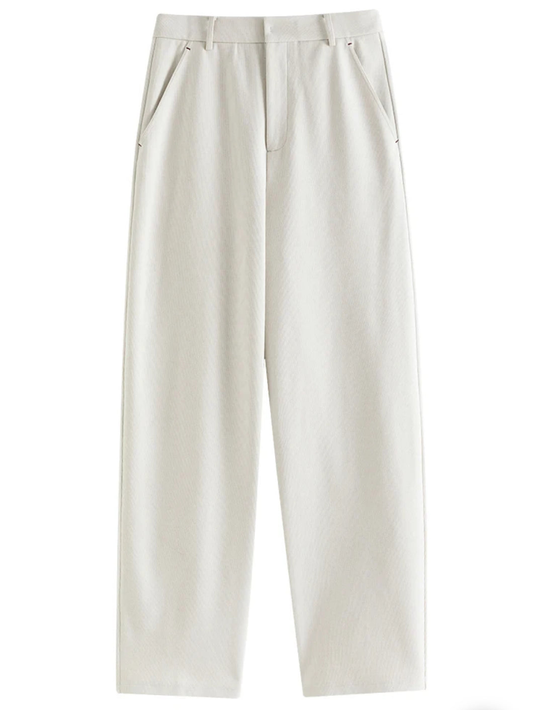 High Waisted Comfort Off-White Trousers