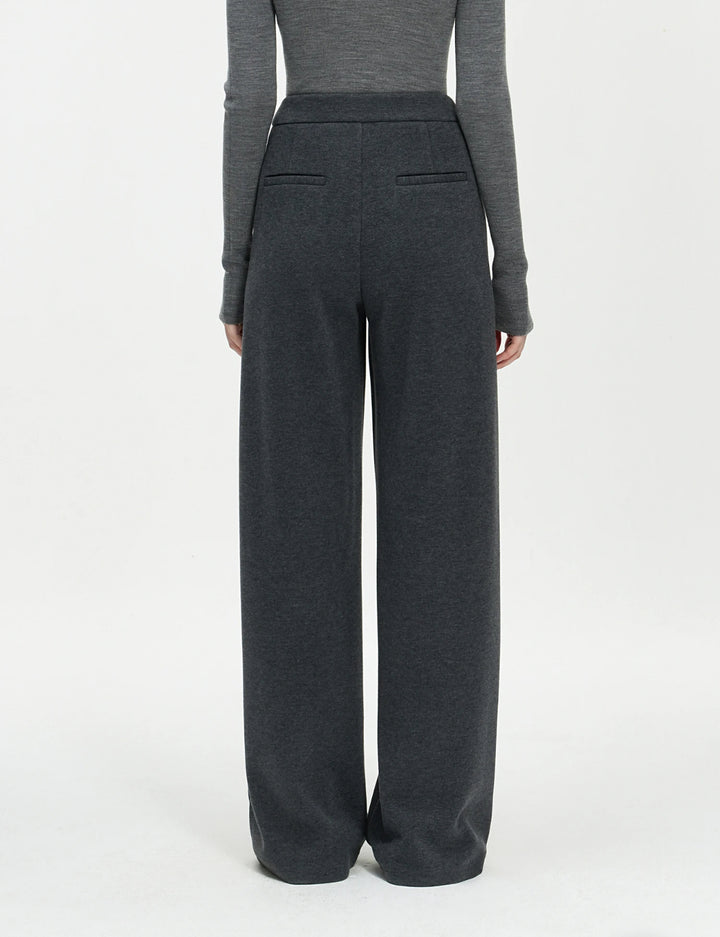 Wool-Blend Ultra Thick Wide-Leg Trousers